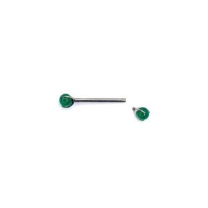 Bolas para lengua o pezón - Agata Engarzada - Verde - 1.2x4mm