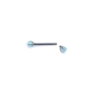 Bolas para lengua o pezón - Aguamarina Engarzada - Azul - 1.2x4mm