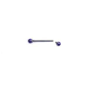 Bolas para lengua o pezón - Amatista Morada Engarzada - 1.2x3mm