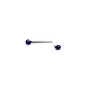 Bolas para lengua o pezón - Amatista morada engarzada - 1.2x4mm