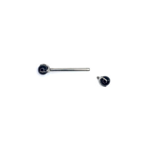 Bolas para lengua o pezón - Onyx Engarzado - Negro - 1.2x4mm