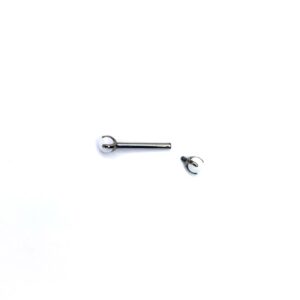 Bolas para lengua o pezón - Opalo Blanco engarzado - 1.2x4mm