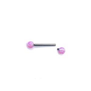 Bolas para lengua o pezón - Opalo Rosa - 1.2x5mm