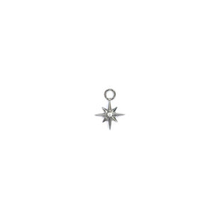 Charm Destello - Polished y zirconia blanca - 7mm
