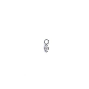 Charm Marquise- Zirconia blanca - 4mm