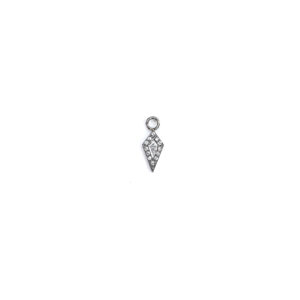 Charm Rombo Zirconia Blanca y Zirconias Engastadas - Blanco - 6mm
