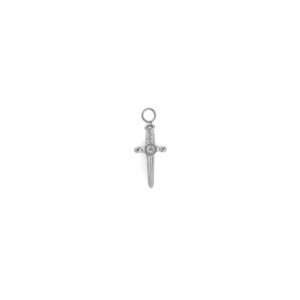 Charm Daga - Polished y zirconia blanca - 7mm