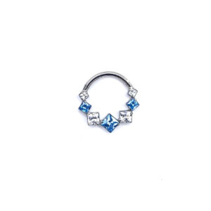 Clicker Frontal Zirconias Cuadradas: 3 Azules y 4 Blancas - Azul y Blanco - 1.2x10mm