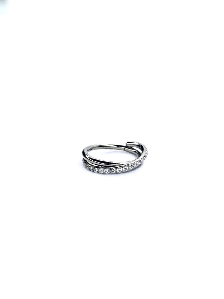 Clicker lateral cruzado liso zirconia - Blanco y Polished - 1.2x10mm