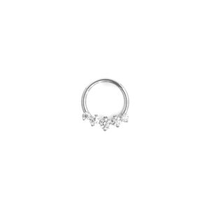 Clicker Frontal 5 zirconias engastadas - Blanco y Polished - 1.2x10mm