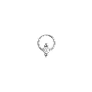 Clicker Frontal CBR 1 zirconia y 6 bolas ornamental - Blanco y Polished - 1.2x8mm