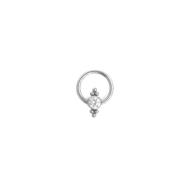 Clicker Frontal CBR 1 zirconia y 6 bolas ornamental - Blanco y Polished - 1.2x8mm