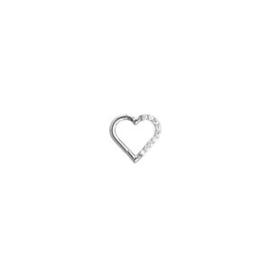 Clicker Frontal corazón zirconia oreja derecha - Blanco - 1.2x8mm