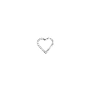 Clicker Frontal corazón zirconia oreja izquierda - Blanco - 1.2x8mm