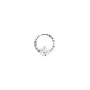 Clicker frontal flor de loto zirconia - Blanco - 1.2x10mm