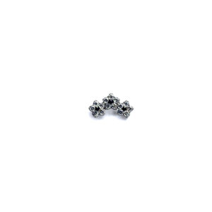Cluster 3 flores zirconias blancas - Blancas - 0.9x10mm