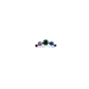 Cluster multicolor 5 piedras - Multicolor - 0.9x10mm