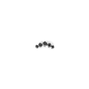 Cluster 5 Zirconias Negras - Negro - 0.9x10mm