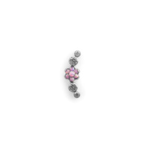 Cluster Flor Opalo Rosa y 4 Zirconias Blancas - Blanco y rosa - 0.9x10mm