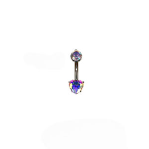 Ombligo Corazón Zirconia AB - Multicolor - 1.6x10x6mm
