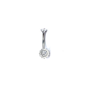 Ombligo Girasol Zirconia Blanca - Blanco -1.6x10x6mm