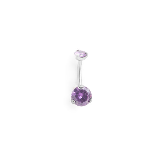 Ombligo Zirconia Morada Engarzada - 1.6x10x6mm