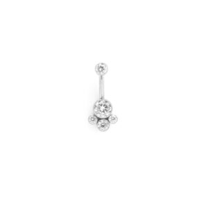 Ombligo Zirconia blanca 3 pierdas - Zirconia - 1.6x12x6mm