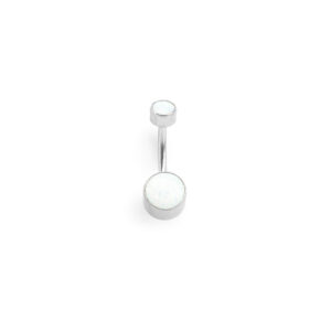 Ombligo ópalo Blanco - 1.6x12x6 mm Mediana