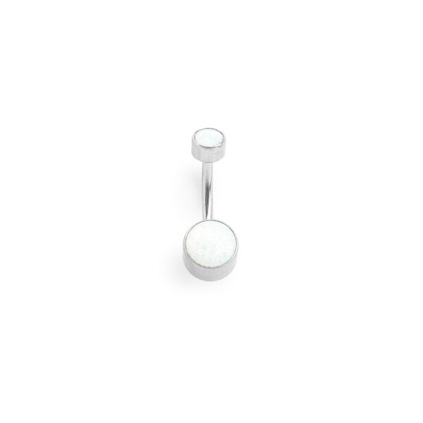 Ombligo ópalo Blanco - 1.6x12x6 mm Mediana