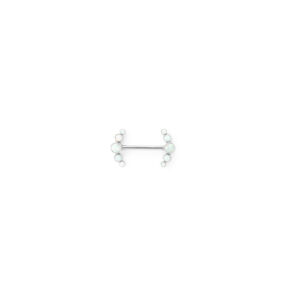 Pezón 5 piedras opalo blanco - Blanca - 12x3mm