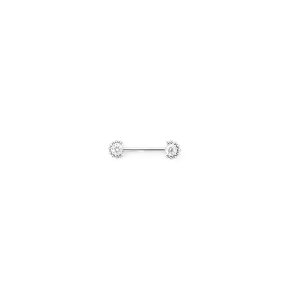 Pezón Zirconia blanca ornamental  (9 bolitas) - 12x3mm