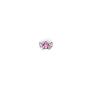 Tiara 2 zirconias Rosas y 1 Opalo Rosa - Rosa - 0.9x7mm