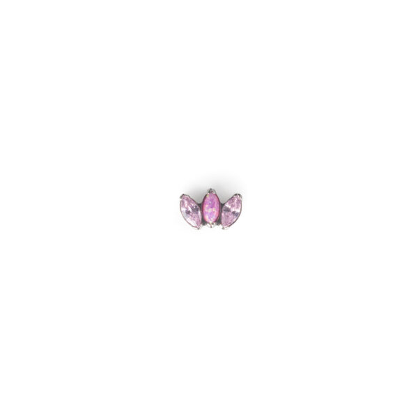 Tiara 2 zirconias Rosas y 1 Opalo Rosa - Rosa - 0.9x7mm