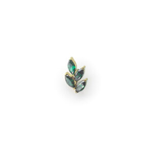 Tiara Hojas 4 Zirconias Verdes - Verdes - 0.9x7mm