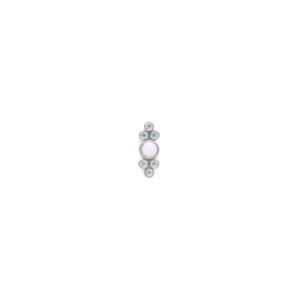 Top Ópalo Blanco y 6 Zirconias Blancas - Blanco - 0.9x6mm