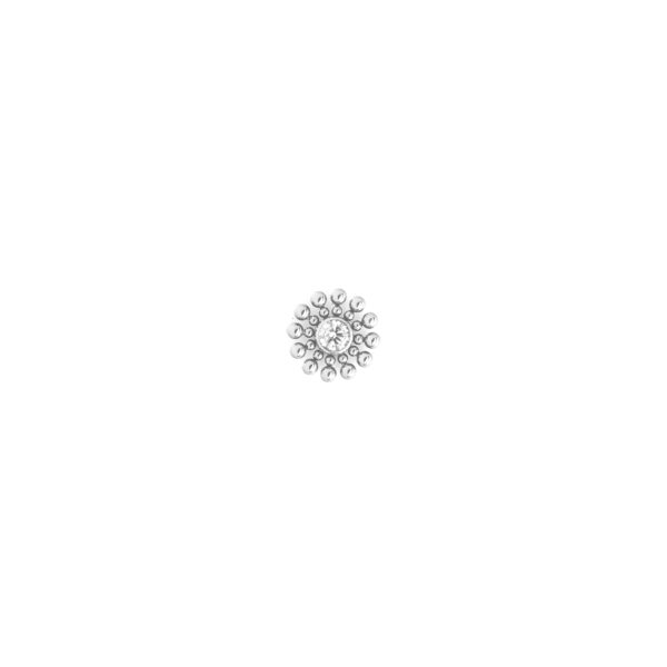 Top Ornamental Copo de Nieve Zirconia blanca - Polished y blanco - 0.9x9mm Grande