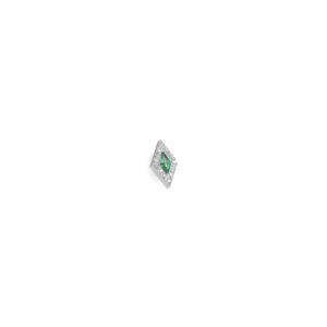 Top Rombo Verde Zirconia Blanca - Verde y blanco - 0.9x7mm