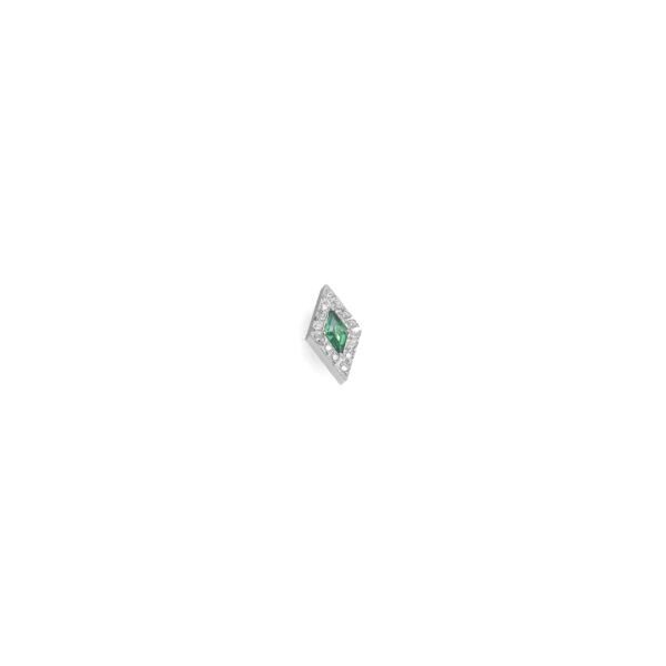 Top Rombo Verde Zirconia Blanca - Verde y blanco - 0.9x7mm