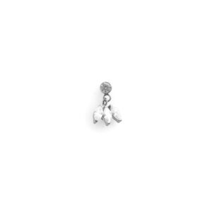 Top Tiara 3 Zirconias Blancas y Colgante Zirconia Blanca - Blanco - 0.9x7mm