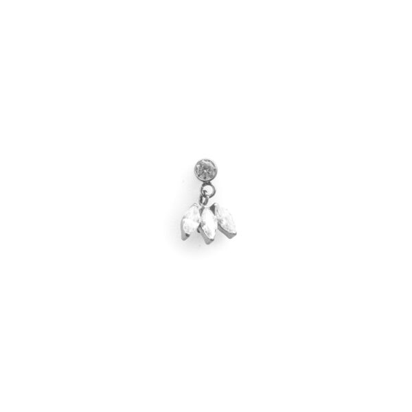 Top Tiara 3 Zirconias Blancas y Colgante Zirconia Blanca - Blanco - 0.9x7mm