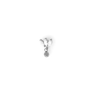 Top Tiara 3 Zirconias Blancas y Colgante Zirconia Blanca - Blanco - 0.9x7mm